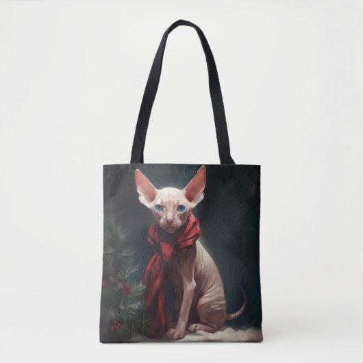 Sphynx Hund im Schnee Weihnachten Tasche (Vorderseite)
