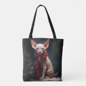 Sphynx Hund im Schnee Weihnachten Tasche (Rückseite)