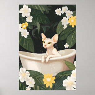 Sphynx Im Badewanne Poster, Lustiger Katzenposter, Poster