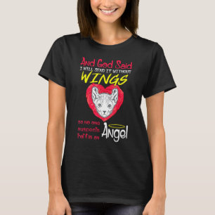 Sphynx Kat Angel ohne Flügel Haustier T-Shirt