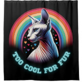 Sphynx Kat Duschvorhang zu Cool für Pelz (Vorderseite)