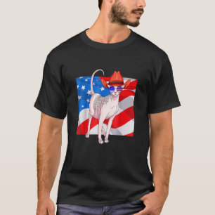 Sphynx-Katze 4. Juli Patriotische amerikanische Fl T-Shirt