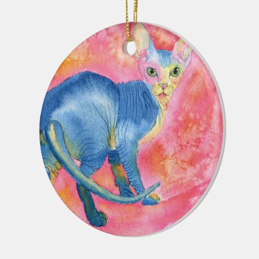 Sphynx Katze 7 Keramikornament (Links)