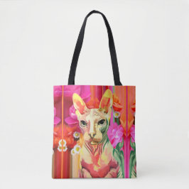 Sphynx Katze Blumen-Fee Tasche