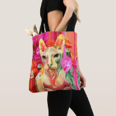Sphynx Katze Blumen-Fee Tasche (Von Nahem)