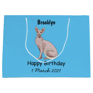 Sphynx-Katze Cartoon-Illustration Große Geschenktüte
