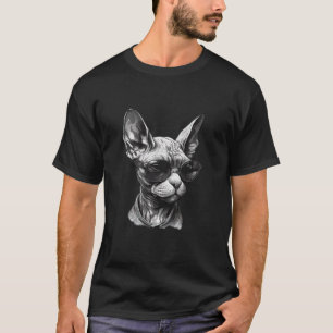 Sphynx Katze Cool Sonnenbrille Niedlich Katze T-Shirt