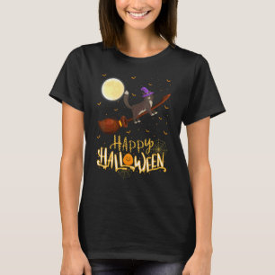 Sphynx-Katze fährt auf Hexe mit Schrotflinte Sphyn T-Shirt