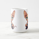 Sphynx-Katze hält Spielcontroller Kaffeetasse (Mittel)