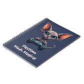 Sphynx-Katze hält Spielcontroller Notizblock (Linke Seite)