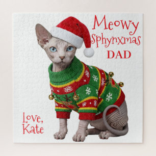 Sphynx-Katze hässlicher Weihnachtspullover persona Puzzle