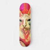 Sphynx Katze in den Blumen Skateboard (Vorderseite)