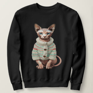 Sphynx-Katze in kuscheligem Wintersweater - Einzig Sweatshirt