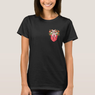 Sphynx-Katze in Tasche Floral passende Familienkat T-Shirt