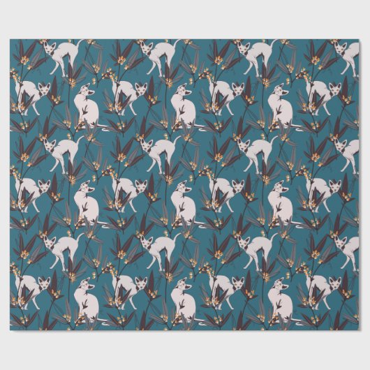 Sphynx-Katze-lustiges Kindermuster Geschenkpapier (Flach)