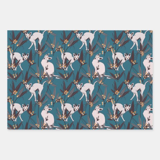 Sphynx-Katze-lustiges Kindermuster Geschenkpapier Set (Vorderseite 2)