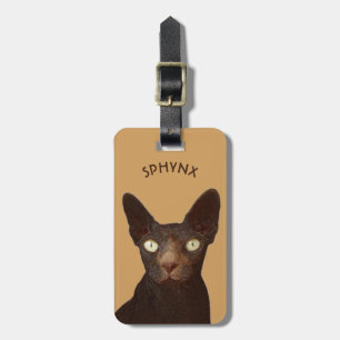 Sphynx Katze mit dem gelbe Augen-abstrakten Gepäckanhänger