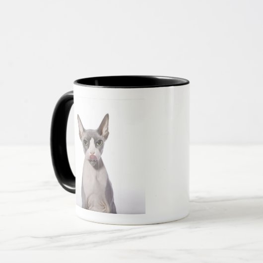 Sphynx Katze mit der Zunge heraus Tasse (Vorderseite Links)