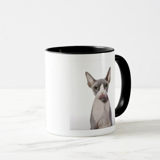 Sphynx Katze mit der Zunge heraus Tasse (VorderseiteRechts)