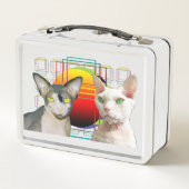 Sphynx Katze Ninja Devon Rex Casper Metall Brotdose (Rückseite)