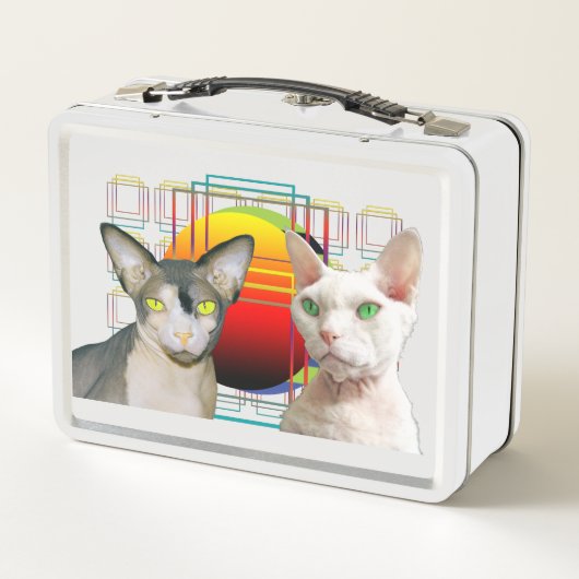 Sphynx Katze Ninja Devon Rex Casper Metall Brotdose (Rückseite)