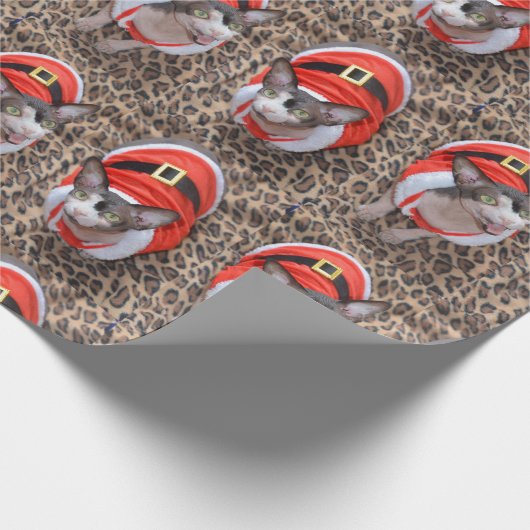 Sphynx Katze Ninja Sankt Weihnachten Geschenkpapier (Ecke)