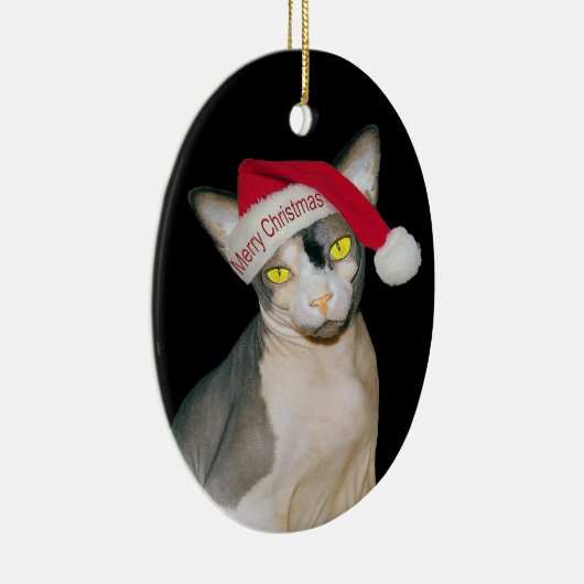 Sphynx Katze Ninja Sankt Weihnachten Keramik Ornament (Rechts)