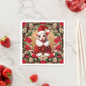 Sphynx-Katze Santa-Elf von AI Serviette (Beispiel)