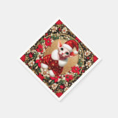 Sphynx-Katze Santa-Elf von AI Serviette (Ecke)