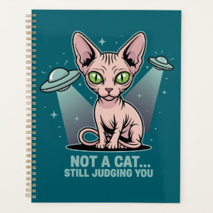 Sphynx-Katze UFO Alien Humor Kunst beurteilen Planer