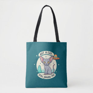 Sphynx-Katze-UFO-Sarkastische-Cartoon-Kunst Tasche