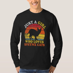 Sphynx-Katze Vintage Nur Ein Mädchen Das Sphynx-Ka T-Shirt