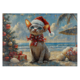 Sphynx-Katze Weihnachten Vintage Strand  Schneidebrett