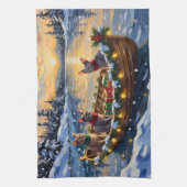 Sphynx-Katze Weihnachtsboot Urlaub Geschirrtuch (Vertikal)