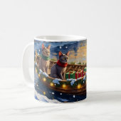 Sphynx-Katze Weihnachtsboot Urlaub Kaffeetasse (Vorderseite Links)