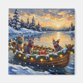 Sphynx-Katze Weihnachtsboot Urlaub Magnet (Vorne)