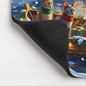 Sphynx-Katze Weihnachtsboot Urlaub Mousepad (Ecke)