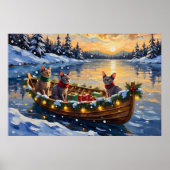 Sphynx-Katze Weihnachtsboot Urlaub Poster (Vorne)