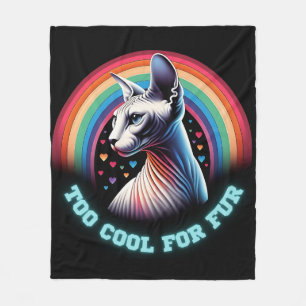 Sphynx Katze zu cool Regenbogen-Herzen Lustig  Fleecedecke