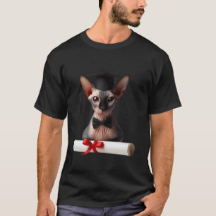 Sphynx-Katzen-Abschlussfeier-Mütze Absolvent Diplo T-Shirt