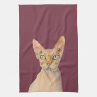 Sphynx Katzen-Aquarell-Porträt