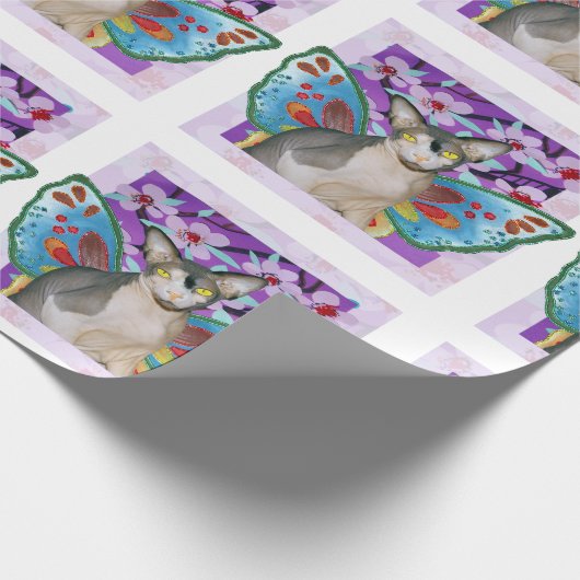 Sphynx Katzen-feenhaftes Geschenkpapier (Ecke)