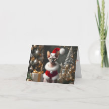 Sphynx-Katzen-Foto-Weihnachtskarte