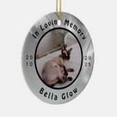 Sphynx-Katzen-Gedenk-Silber-Erinnerungskunst Keramik Ornament (Rechts)