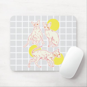 Sphynx Katzen Gitter-Mauspad Mousepad