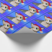 Sphynx Katzen-Sankt-Blau-Weihnachten Geschenkpapier (Ecke)