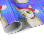 Sphynx Katzen-Sankt-Blau-Weihnachten Geschenkpapier (Rolleneckpunkt)