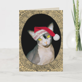 Sphynx Katzen-Sankt-Weihnachten Karte