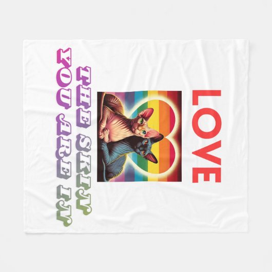Sphynx Katzen unbedruckte Liebe Die Haut im Dekor Fleecedecke (Vorderseite (Horizontal))