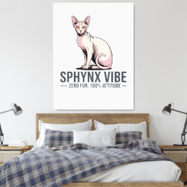 Sphynx-Katzen-Vibe unter Sonnenlicht-Kunst Leinwanddruck